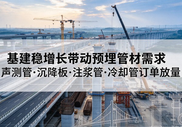 长岭基建稳增长带动预埋监测管材需求，声测管、沉降板、注浆管订单持续放量